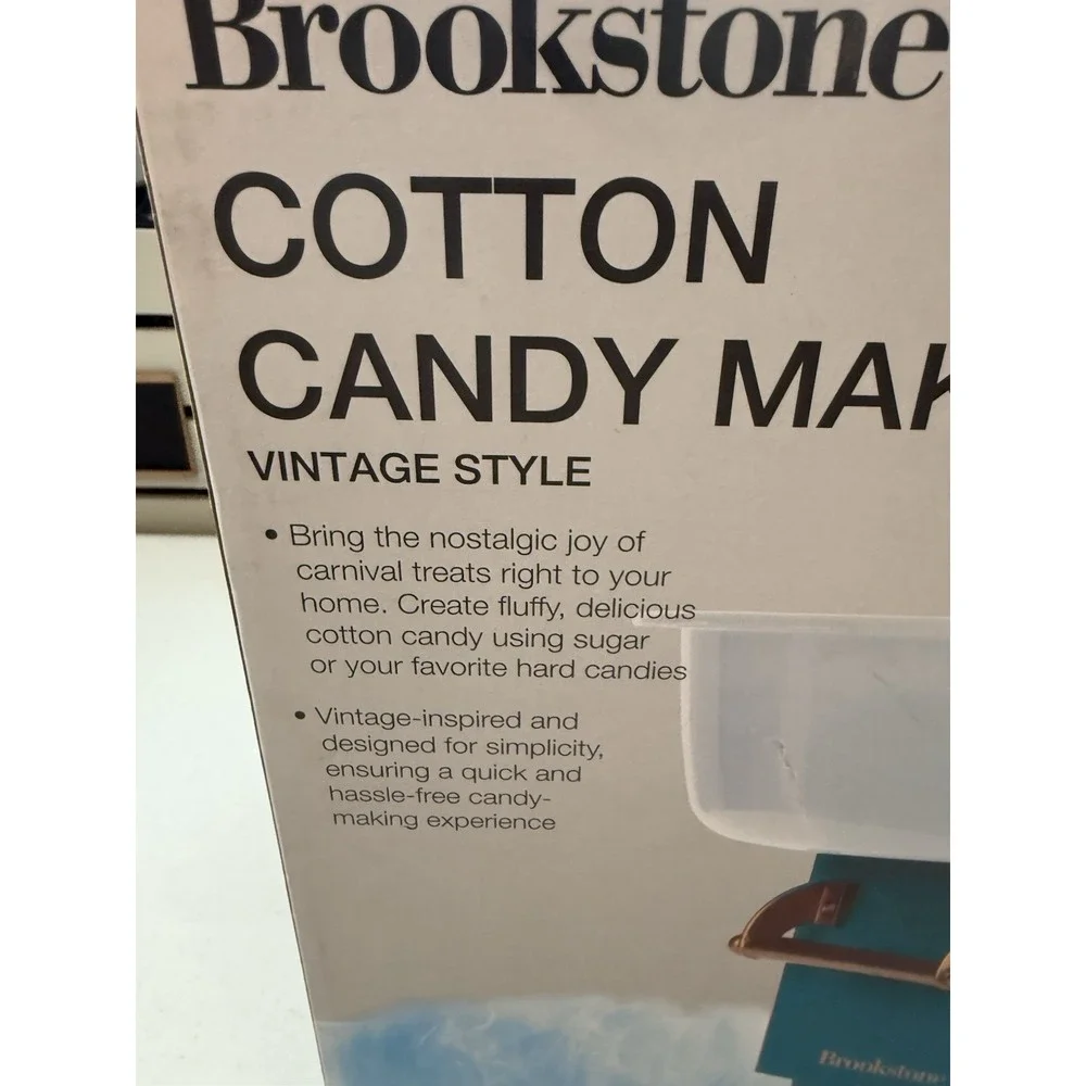 Brookstone Cotton Candy Machine Vintage Style Old Fashion Carnival Design Blue